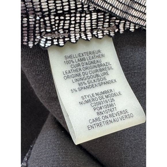 $495 Alice + Olivia Womens 6 Skirt Mini Lamb Leather Metallic Silver Caitlin - Picture 9 of 10
